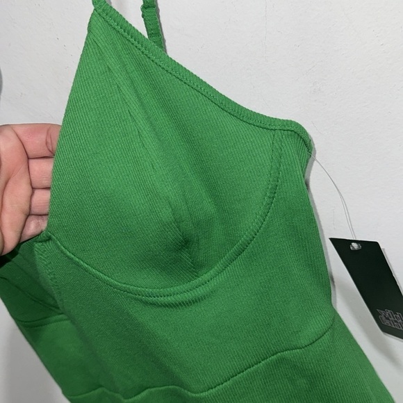Green skater dress ribbed medium wild fable NEW bodice‎ stretch - Picture 2 of 4